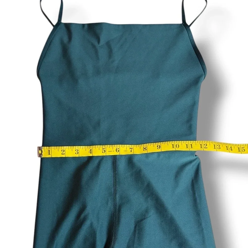 Alo Yoga Airlift Disco Daze Onesie Women Small Midnight Green Yoga Athleisure